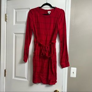 A NEW DAY women’s red plaid dress with belt